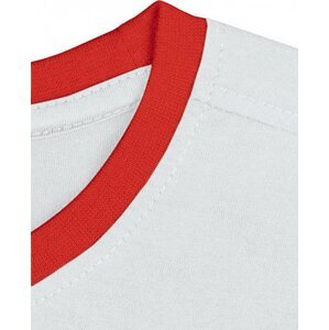 Nath Bavlněné přiléhavé slim-fit tričko Boston s kontrasními lemy 165 g/m Barva: bílá - červená, Velikost: XXL NH351