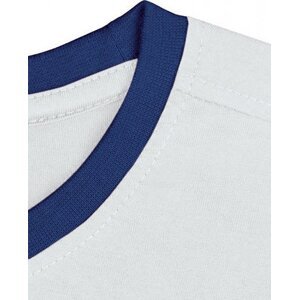 Nath Bavlněné přiléhavé slim-fit tričko Boston s kontrasními lemy 165 g/m Barva: bílá - modrá, Velikost: M NH351