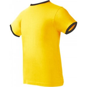 Nath Bavlněné přiléhavé slim-fit tričko Boston s kontrasními lemy 165 g/m Barva: žlutá - černá, Velikost: L NH351