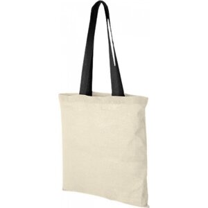 Plátěná taška Nevada s barevným držadlem Printwear Barva: přírodní - černá, Velikost: 38 x 42 cm NT110N