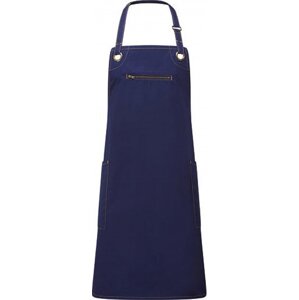 Premier Workwear Udržitelná dlouhá zástěra s kontrastním stehem Barley Barva: modrá námořní (ca. Pantone 533C)-Camel (ca. Pantone 2318C), Velikost: 86 x 72 cm PW121