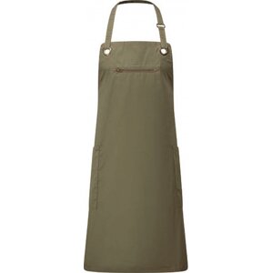 Premier Workwear Udržitelná dlouhá zástěra s kontrastním stehem Barley Barva: zelená olivová (ca. Pantone 7763C)-Chestnut (ca. Pantone 7581C), Velikost: 86 x 72 cm PW121