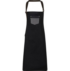 Premier Workwear Džínová zástěra s povoskovaným vodoodpudivým povrchem Barva: černá denimová (ca. Pantone 433C), Velikost: 72 x 86 cm PW136