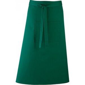 Premier Workwear Keprová dlouhá barmanská zástěra s velkou kapsou Barva: zelená lahvová (ca. Pantone 560), Velikost: 90 x 80 cm PW158