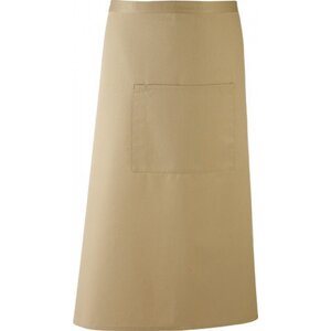 Premier Workwear Keprová dlouhá barmanská zástěra s velkou kapsou Barva: Khaki (ca. Pantone 7503), Velikost: 90 x 80 cm PW158
