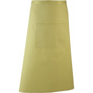 Premier Workwear Keprová dlouhá barmanská zástěra s velkou kapsou Barva: zelená limetková (ca. Pantone 382), Velikost: 90 x 80 cm PW158