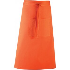 Premier Workwear Keprová dlouhá barmanská zástěra s velkou kapsou Barva: oranžová (ca. Pantone 1655), Velikost: 90 x 80 cm PW158