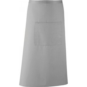 Premier Workwear Keprová dlouhá barmanská zástěra s velkou kapsou Barva: šedá světlá (ca. Pantone 428), Velikost: 90 x 80 cm PW158
