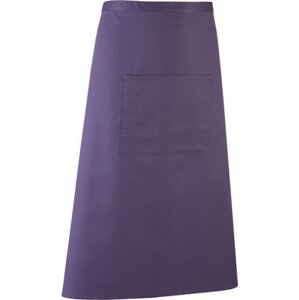 Premier Workwear Keprová dlouhá barmanská zástěra s velkou kapsou Barva: fialová (ca. Pantone 269), Velikost: 90 x 80 cm PW158