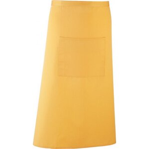 Premier Workwear Keprová dlouhá barmanská zástěra s velkou kapsou Barva: žlutá slunečnicová (ca. Pantone 136c), Velikost: 90 x 80 cm PW158