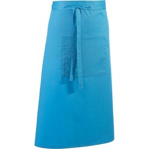 Premier Workwear Keprová dlouhá barmanská zástěra s velkou kapsou Barva: modrá tyrkysová (ca. Pantone 312), Velikost: 90 x 80 cm PW158