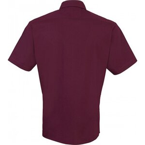 Pánská popelínová pracovní košile Premier Workwear s krátkým rukávem Barva: fialová lilková, Velikost: 37 (14H) PW202
