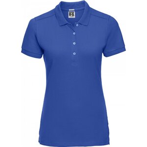 Prodloužené dámské strečové polo tričko Russell s rozparky Barva: modrá azurová, Velikost: L Z566F