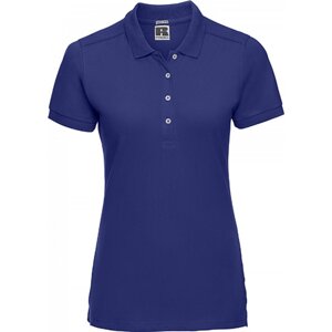 Prodloužené dámské strečové polo tričko Russell s rozparky Barva: Modrá výrazná, Velikost: L Z566F