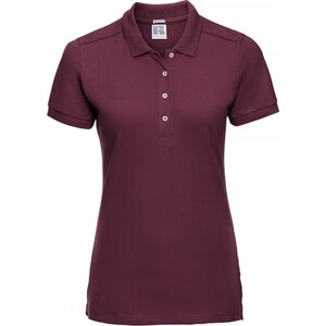 Prodloužené dámské strečové polo tričko Russell s rozparky Barva: Červená vínová, Velikost: XS Z566F