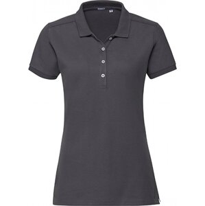 Prodloužené dámské strečové polo tričko Russell s rozparky Barva: šedá convoy, Velikost: L Z566F