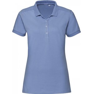 Prodloužené dámské strečové polo tričko Russell s rozparky Barva: modrá nebeská, Velikost: L Z566F