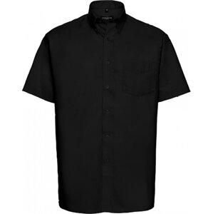 Russell Collection Profesní pánská košile Oxford Russell s krátkým rukávem Barva: Černá, Velikost: 3XL (47/48) Z933