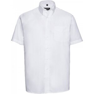 Russell Collection Profesní pánská košile Oxford Russell s krátkým rukávem Barva: Bílá, Velikost: 3XL (47/48) Z933