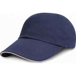Result Headwear Dětská čepice z těžkého kepru s nízkým profilem a dvoubarevným kšiltem Barva: modrá námořní - bílá RH24PJ