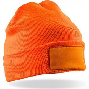 Result Winter Essentials Dvojitá čepice Thinsulate™ Beanie pro potisk či výšivku Barva: oranžová fluorescentní RC034