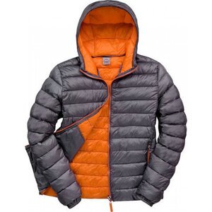 Result Kontrastní pánská bunda Snow Bird s nastavitelnou kapucí Barva: šedá - oranžová, Velikost: XL RT194M