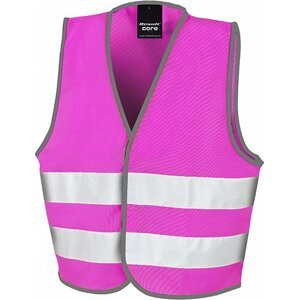 Result Safe-Guard Dětská reflexní vesta na suchý zip Barva: Růžová, Velikost: L (10-12) RT200J