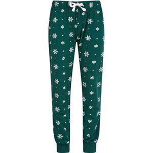 SF Women Pohodlné dámské pyžamové kalhoty na doma s proužky / hvězdičkami Barva: Bottle-White Snowflakes, Velikost: L SF085