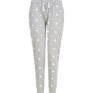 SF Women Pohodlné dámské pyžamové kalhoty na doma s proužky / hvězdičkami Barva: Heather Grey-White Stars, Velikost: M SF085