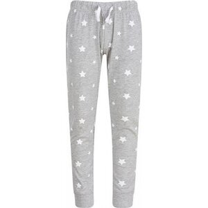 SF Women Pohodlné dámské pyžamové kalhoty na doma s proužky / hvězdičkami Barva: Heather Grey-White Stars, Velikost: XS SF085
