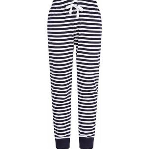 SF Women Pohodlné dámské pyžamové kalhoty na doma s proužky / hvězdičkami Barva: Navy-White Stripes, Velikost: L SF085