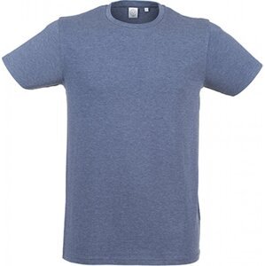 SF Men Prodloužené strečové pánské triko Skin Fit s elastanem 165 g/m Barva: modrý námořní melír, Velikost: L SFM121