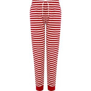 SF Women Pohodlné dámské pyžamové kalhoty na doma s proužky / hvězdičkami Barva: červeno-bílé proužky, Velikost: L SF085