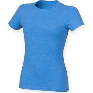 SF Women Dámské mírně prodloužené strečové triko Skin Fit s elastanem 165 g/m Barva: modrá melír, Velikost: XS SF121