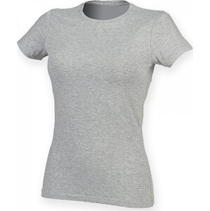 SF Women Dámské mírně prodloužené strečové triko Skin Fit s elastanem 165 g/m Barva: šedá melír, Velikost: XS SF121
