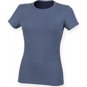 SF Women Dámské mírně prodloužené strečové triko Skin Fit s elastanem 165 g/m Barva: modrý námořní melír, Velikost: L SF121