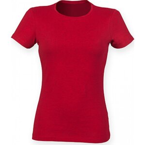 SF Women Dámské mírně prodloužené strečové triko Skin Fit s elastanem 165 g/m Barva: červená melír, Velikost: L SF121