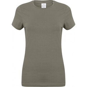 SF Women Dámské mírně prodloužené strečové triko Skin Fit s elastanem 165 g/m Barva: Khaki, Velikost: XS SF121