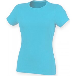 SF Women Dámské mírně prodloužené strečové triko Skin Fit s elastanem 165 g/m Barva: modrá azurová, Velikost: L SF121