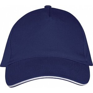 Sol's 5 panelová baseballová kšiltovka Long Beach s kovovou přezkou Barva: modrá námořní - bílá LC00594