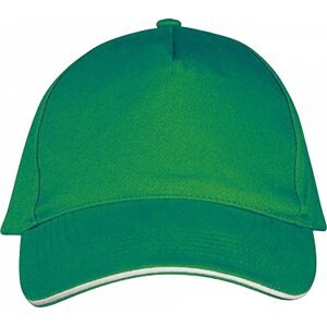 Sol's 5 panelová baseballová kšiltovka Long Beach s kovovou přezkou Barva: zelená výrazná - bílá LC00594