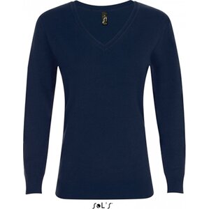 Sol's Přiléhavý dámský pletený svetr Glory s výstřihem do véčka Barva: modrá námořní, Velikost: XL L01711