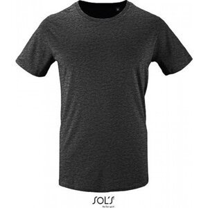 Sol's Pánské tričko Milo z organické bavlny s enzymatickým ošetřením Barva: šedá uhlová melír, Velikost: XL L02076