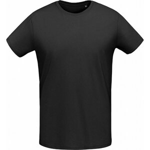 Sol's Slim fit lehké bavlněné tričko Martin 155 g/m Barva: Černá, Velikost: XL L02855