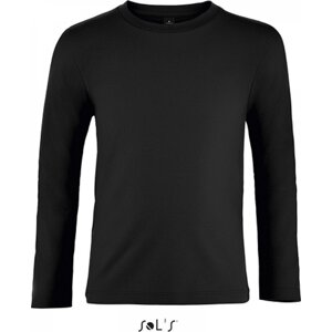 Sol's Dětské bavlněné tričko Imperial s dlouhým rukávem Barva: Černá, Velikost: 12 let (142/152) L02947
