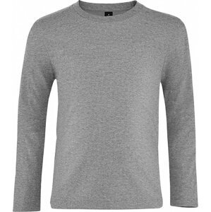 Sol's Dětské bavlněné tričko Imperial s dlouhým rukávem Barva: šedá melange, Velikost: 10 let (130/140) L02947