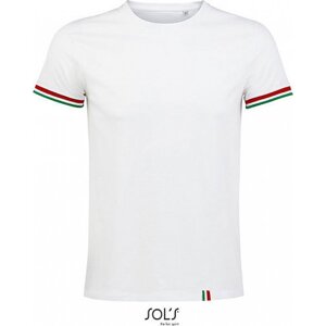 Sol's Pánské tričko Rainbow s kontrastními lemy na rukávech Barva: bílá - zelená, Velikost: XL L03108