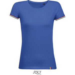 Sol's Dámské tričko Rainbow s kontrastními lemy na rukávcích Barva: modrá královská - zelená, Velikost: 3XL L03109