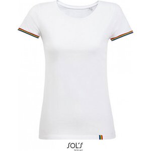 Sol's Dámské tričko Rainbow s kontrastními lemy na rukávcích Barva: bílá - barevná, Velikost: 3XL L03109