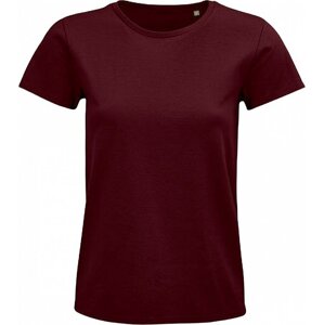 Sol's Dámské organické tričko Pioneer bez postranních švů Barva: Červená vínová, Velikost: L L03579